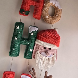Horgolt Ho-Ho-Ho karácsonyi dísz - karácsony - karácsonyi lakásdekoráció - karácsonyi ajtódíszek - Meska.hu Horgolt Ho-Ho-Ho karácsonyi dísz - karácsony - karácsonyi lakásdekoráció - karácsonyi ajtódíszek - Meska.hu