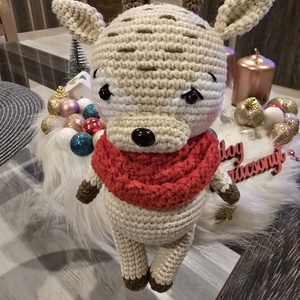 Horgolt cuki rénszarvas - karácsony - karácsonyi lakásdekoráció - karácsonyi manók, figurák - Meska.hu