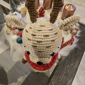 Horgolt cuki rénszarvas - karácsony - karácsonyi lakásdekoráció - karácsonyi manók, figurák - Meska.hu