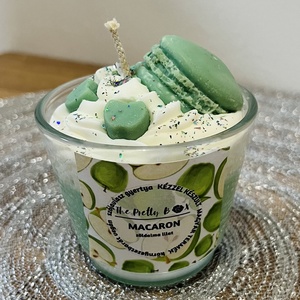 MACARON szójaviasz habgyertya , Otthon & Életmód, Gyertya, illat, aroma, Gyertya, Gyertya-, mécseskészítés, MESKA