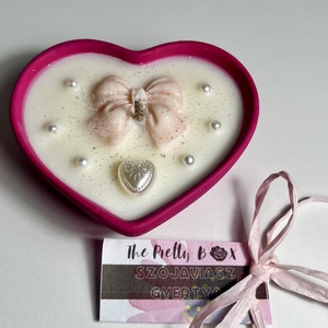 Szójaviasz gyertya valentin napra kerámia kaspóban, Otthon & Életmód, Gyertya, illat, aroma, Gyertya, Gyertya-, mécseskészítés, Gipszöntés, MESKA