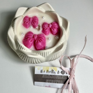 Szójaviasz gyertya masnikkal - otthon & életmód - gyertya, illat, aroma - gyertya - Meska.hu