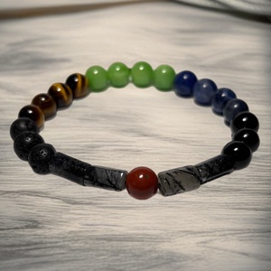 Theta ásványkarkötő - Csakra, Ékszer, Karkötő, Ásványkarkötő, Gyöngyfűzés, gyöngyhímzés, Ékszerkészítés, MESKA