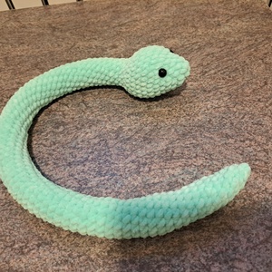 Kígyó amigurumi zöld - játék & sport - plüssállat & játékfigura - más figura - Meska.hu