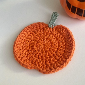 Horgolt tökös poháralátét - halloween dekoráció - Meska.hu