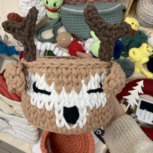 Minimalista szarvas horgolt tárolókosár, Otthon & Életmód, Tárolás & Rendszerezés, Tárolókosár, Horgolás, MESKA