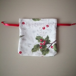 Karácsonyi, ünnepi kis méretű vászon ajándékzsák - karácsony - karácsonyi ajándékozás - karácsonyi ajándékcsomagolás - Meska.hu