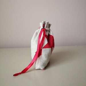 Karácsonyi, ünnepi kis méretű vászon ajándékzsák - karácsony - karácsonyi ajándékozás - karácsonyi ajándékcsomagolás - Meska.hu