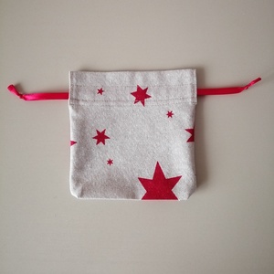 Karácsonyi, ünnepi kis méretű vászon ajándékzsák - karácsony - karácsonyi ajándékozás - karácsonyi ajándékcsomagolás - Meska.hu