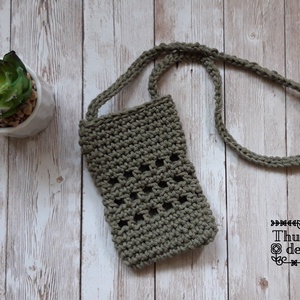 Horgolt nyakba akasztható telefontartó - táska & tok - pénztárca & más tok - telefontok - Meska.hu