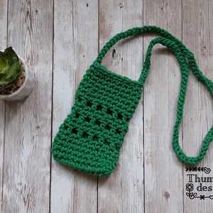 Horgolt nyakba akasztható telefontartó - táska & tok - pénztárca & más tok - telefontok - Meska.hu