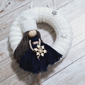 Angyalkás kopogtató  - otthon & életmód - dekoráció - ajtó- és ablak dekoráció - ajtódísz & kopogtató - Meska.hu