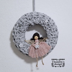 Angyalkás kopogtató  - otthon & életmód - dekoráció - ajtó- és ablak dekoráció - ajtódísz & kopogtató - Meska.hu