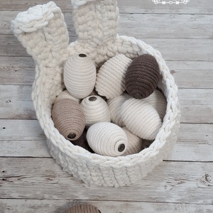 Horgolt húsvéti kosár , Ünnepi díszek, dekorációk, Húsvéti díszek és dekorációk, Húsvéti kosár, Horgolás, MESKA