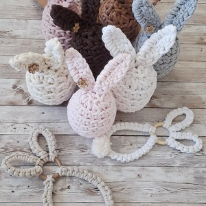 Horgolt nyuszi tojás - ünnepi díszek, dekorációk - húsvéti díszek és dekorációk - húsvéti asztaldíszek - Meska.hu