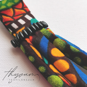 Colors of Africa textilnyakék - ékszer - nyaklánc - statement nyaklánc - Meska.hu