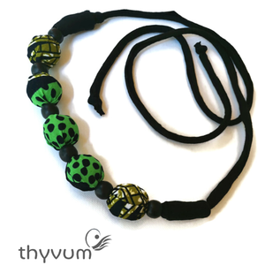 Pöttyparádé afrikai textil nyaklánc - ékszer - nyaklánc - statement nyaklánc - Meska.hu