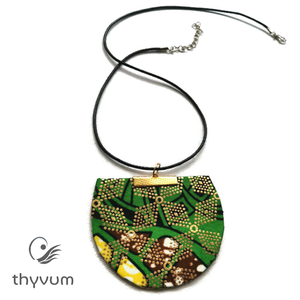 Florencia zöld arany textilékszer - ékszer - nyaklánc - medálos nyaklánc - Meska.hu