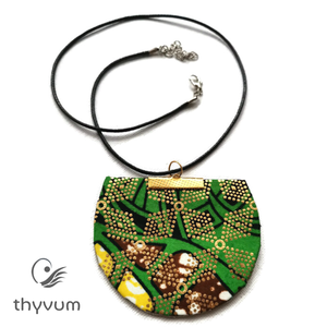 Florencia zöld arany textilékszer - ékszer - nyaklánc - medálos nyaklánc - Meska.hu