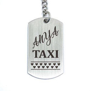 Anya taxi bérlet acél medálos kulcstartó - táska & tok - kulcstartó & táskadísz - kulcstartó - Meska.hu