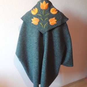 Tiame tulipános poncsó - ruha & divat - női ruha - kabát - Meska.hu