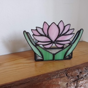 LÓTUSZ A KÉZBEN tiffany mécsestartó.  - otthon & életmód - gyertya, illat, aroma - mécses és mécsestartó - Meska.hu