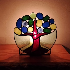 ÉLETFA tiffany mécsestartó.  - otthon & életmód - dekoráció - spiritualitás - füstölő és füstölőtartó - Meska.hu