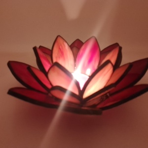 LÓTUSZVIRÁG tiffany mécsestartó.  - otthon & életmód - dekoráció - spiritualitás - mandala - Meska.hu