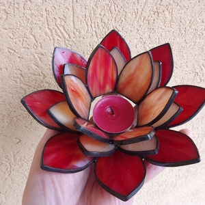 LÓTUSZVIRÁG tiffany mécsestartó.  - otthon & életmód - dekoráció - spiritualitás - mandala - Meska.hu