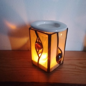 Tiffany mécsestartó illóolaj párologtatóval - otthon & életmód - gyertya, illat, aroma - párologtató - Meska.hu