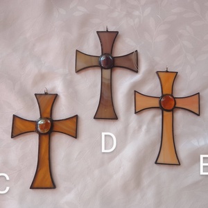 Tiffany KERESZT ablakdísz/falidísz, Otthon & Életmód, Vallás, Kereszt, Üvegművészet, MESKA