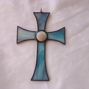 Tiffany KERESZT ablakdísz/falidísz - otthon & életmód - vallás - kereszt - Meska.hu