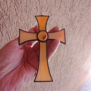 Tiffany KERESZT ablakdísz/falidísz - otthon & életmód - vallás - kereszt - Meska.hu