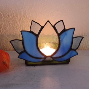 LÓTUSZVIRÁG tiffany mécsestartó.  - otthon & életmód - gyertya, illat, aroma - mécses és mécsestartó - Meska.hu