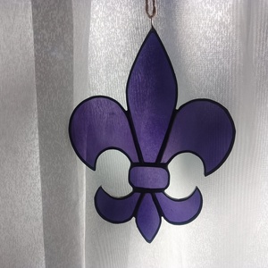 BOURBON LILIOM KERESZT tiffany ablakdísz  - otthon & életmód - vallás - kereszt - Meska.hu