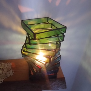 Fényspirál � kézzel készült Tiffany gyertyatartó, prémium lakásdekor, Otthon & Életmód, Lámpa, Hangulatlámpa, Üvegművészet, MESKA