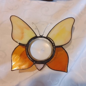 ÓRIÁS PILLANGÓ tiffany mécsestartó - azoknak, akik készen állnak kibontani a szárnyaikat , Otthon & Életmód, Gyertya, illat, aroma, Mécses és mécsestartó, Üvegművészet, MESKA