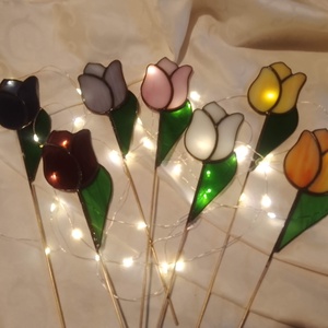 TULIPÁN TIFFANY beszúrós cserépdísz Nőnapra - otthon & életmód - virágdekoráció - virágok - szálas virág - Meska.hu