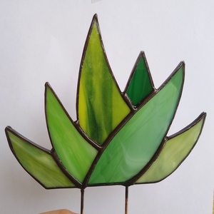 Gondozásmentes Aloe vera tiffany dekor Nőnapra - otthon & életmód - virágdekoráció - virágdíszek - asztali virágdísz - Meska.hu