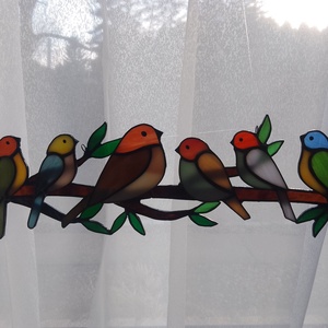 Csicsergő színek -  tiffany ablakdísz - otthon & életmód - dekoráció - ajtó- és ablak dekoráció - ablakdísz - Meska.hu