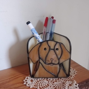 Vizslácska - tiffany ceruzatartó - otthon & életmód - tárolás & rendszerezés - íróasztali tároló - Meska.hu