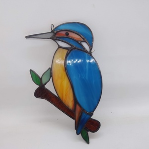 JÉGMADÁR faágon TIFFANY napfogó/ablakdísz a természet szerelmeseinek - otthon & életmód - dekoráció - ajtó- és ablak dekoráció - ablakdísz - Meska.hu