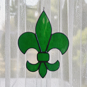 BOURBON LILIOM KERESZT tiffany ablakdísz  - otthon & életmód - vallás - kereszt - Meska.hu