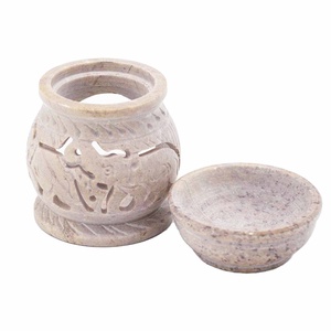 Rusztikus kő szappankő illóolaj párologtató aroma lámpa, illat viasz kúp, teamécses lámpa - otthon & életmód - gyertya, illat, aroma - párologtató - Meska.hu