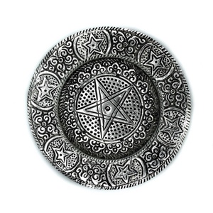 Füstölő tartó Pentagon Pentagramma tibeti polírozott alumínium  - otthon & életmód - dekoráció - spiritualitás - füstölő és füstölőtartó - Meska.hu