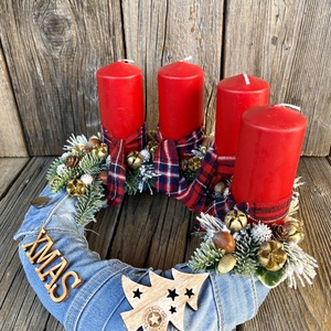 Farmer bevonatú vagány adventi koszorú - karácsony - adventi díszek - adventi koszorú - Meska.hu