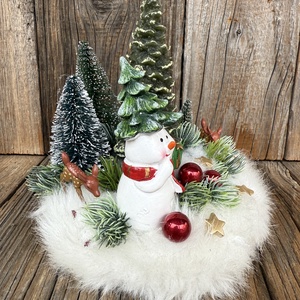 Hóemberes asztaldísz - karácsony - karácsonyi lakásdekoráció - karácsonyi lakásdíszek - Meska.hu