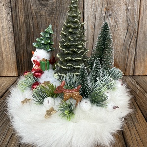 Hóemberes asztaldísz - karácsony - karácsonyi lakásdekoráció - karácsonyi lakásdíszek - Meska.hu