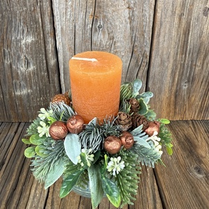 Karácsonyi asztali dísz - karácsony - adventi díszek - adventi koszorú - Meska.hu