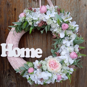 Virágos ajtókopogtató, Otthon & Életmód, Dekoráció, Ajtó- és ablak dekoráció, Ajtódísz & Kopogtató, Virágkötés, MESKA